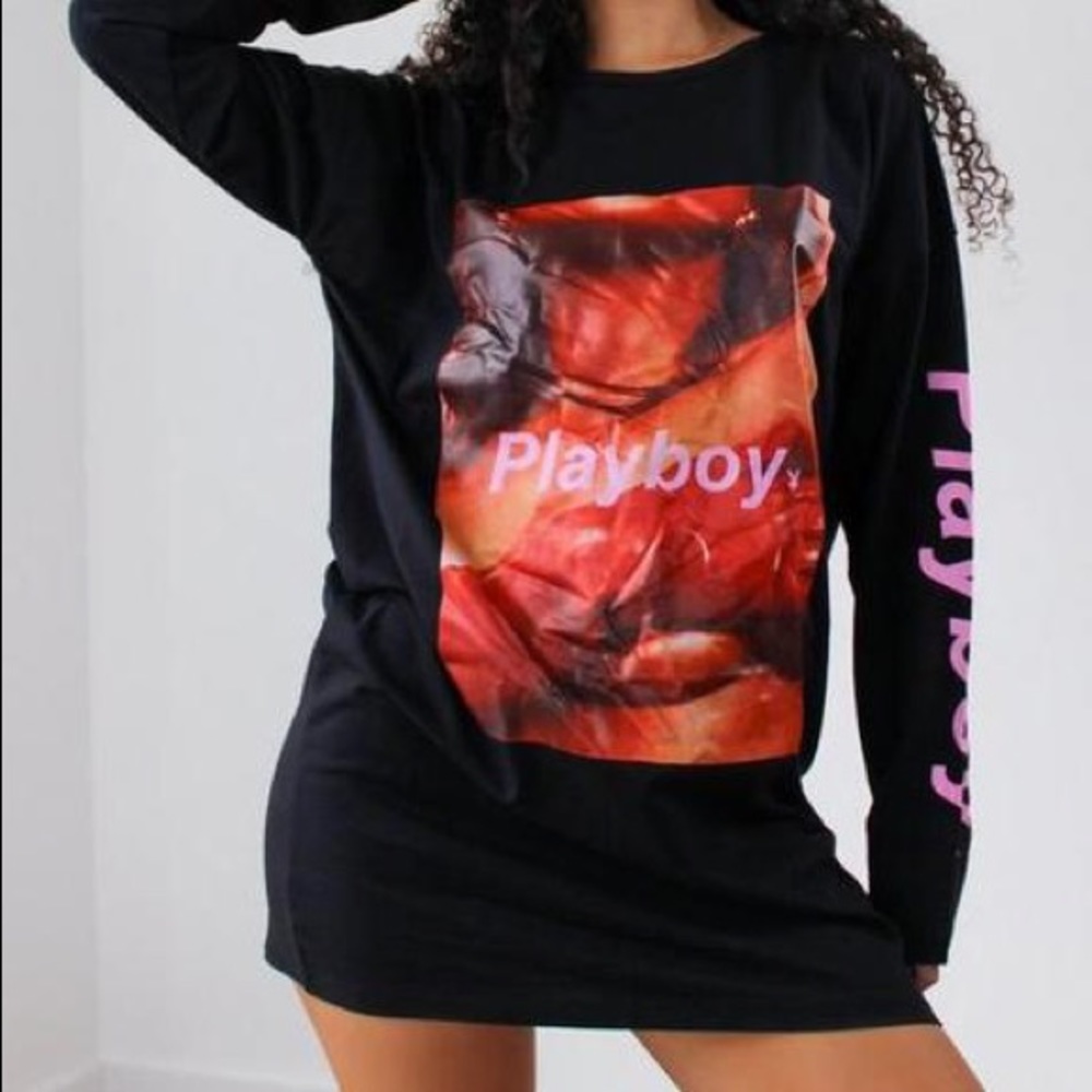 Playboy long sleeve oversized graphic tee